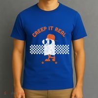 Halloween Retro Ghost On Skateboard Creep It Real Cool Gift T-Shirt thumb 3