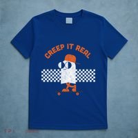Halloween Retro Ghost On Skateboard Creep It Real Cool Gift T-Shirt thumb 5