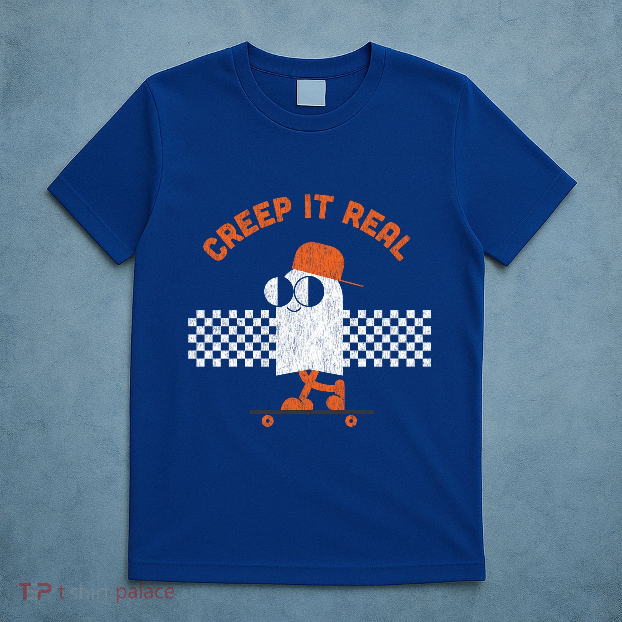 Halloween Retro Ghost On Skateboard Creep It Real Cool Gift T-Shirt