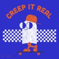 Halloween Retro Ghost On Skateboard Creep It Real Cool Gift T-Shirt thumb 7