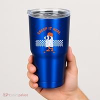Halloween Retro Ghost On Skateboard Creep It Real Cool Gift Tumbler thumb 2