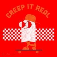Halloween Retro Ghost On Skateboard Creep It Real Cool Gift Santa Hat thumb 1