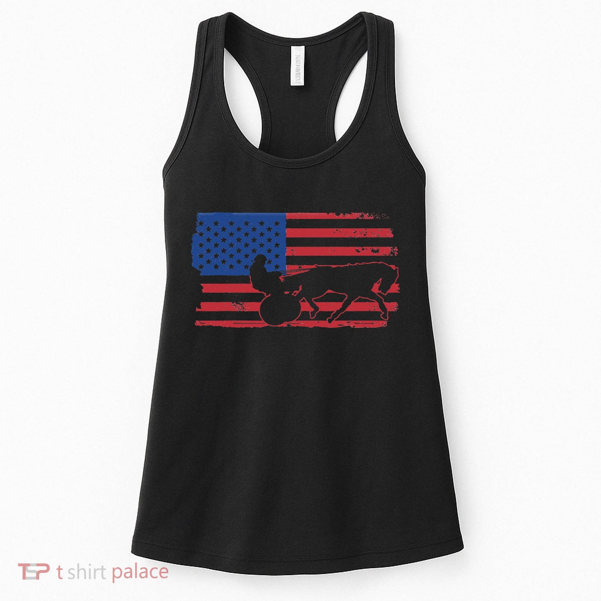 Horse Racing Harness Racing USA Flag Trotter Pacer Women's Tank Top
