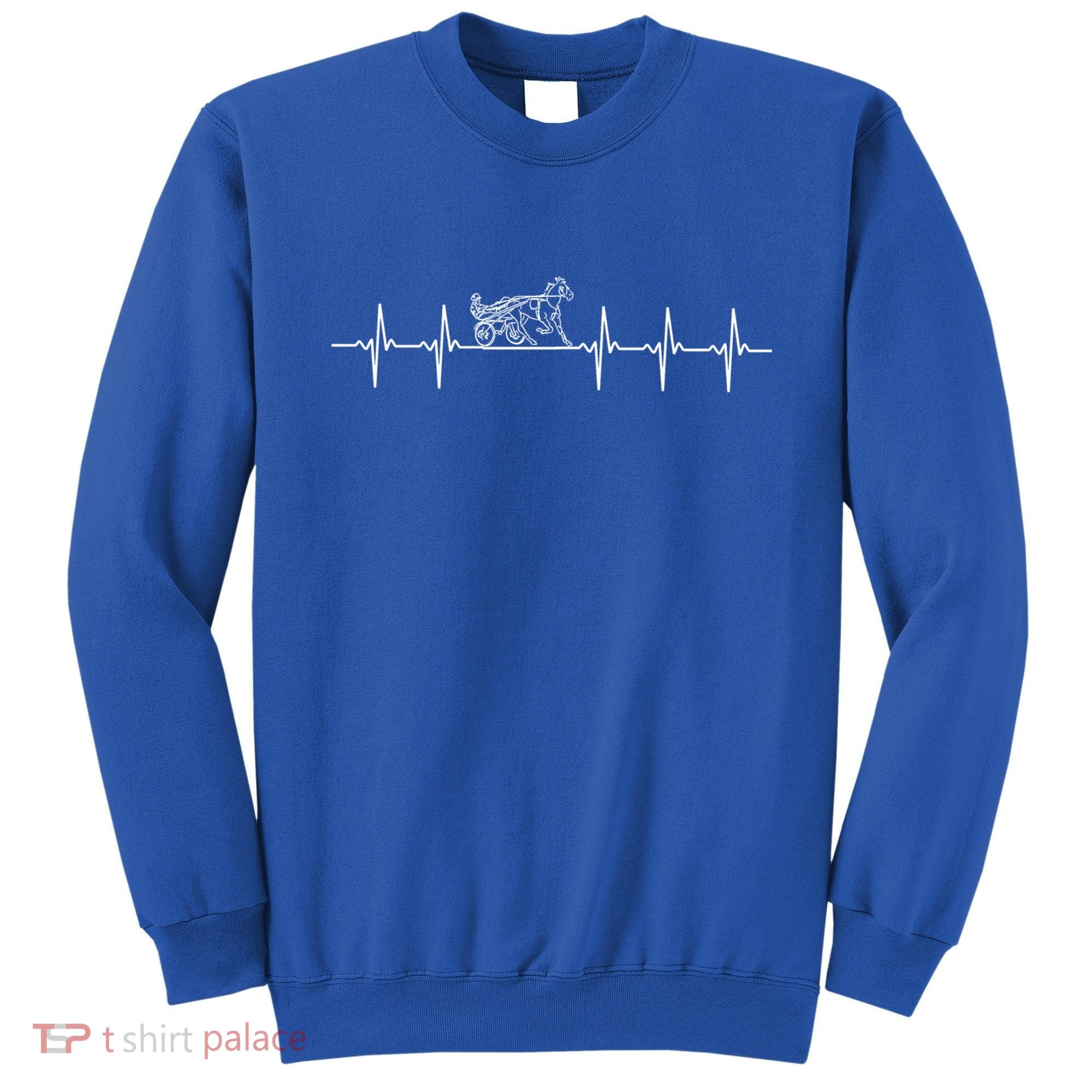 Harness Racing Heartbeat Great Gift Love Horse Racing Sweatshirt