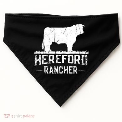 Hereford Rancher Hereford Cow For Cattle Farmer USA-Made Doggie Bandana