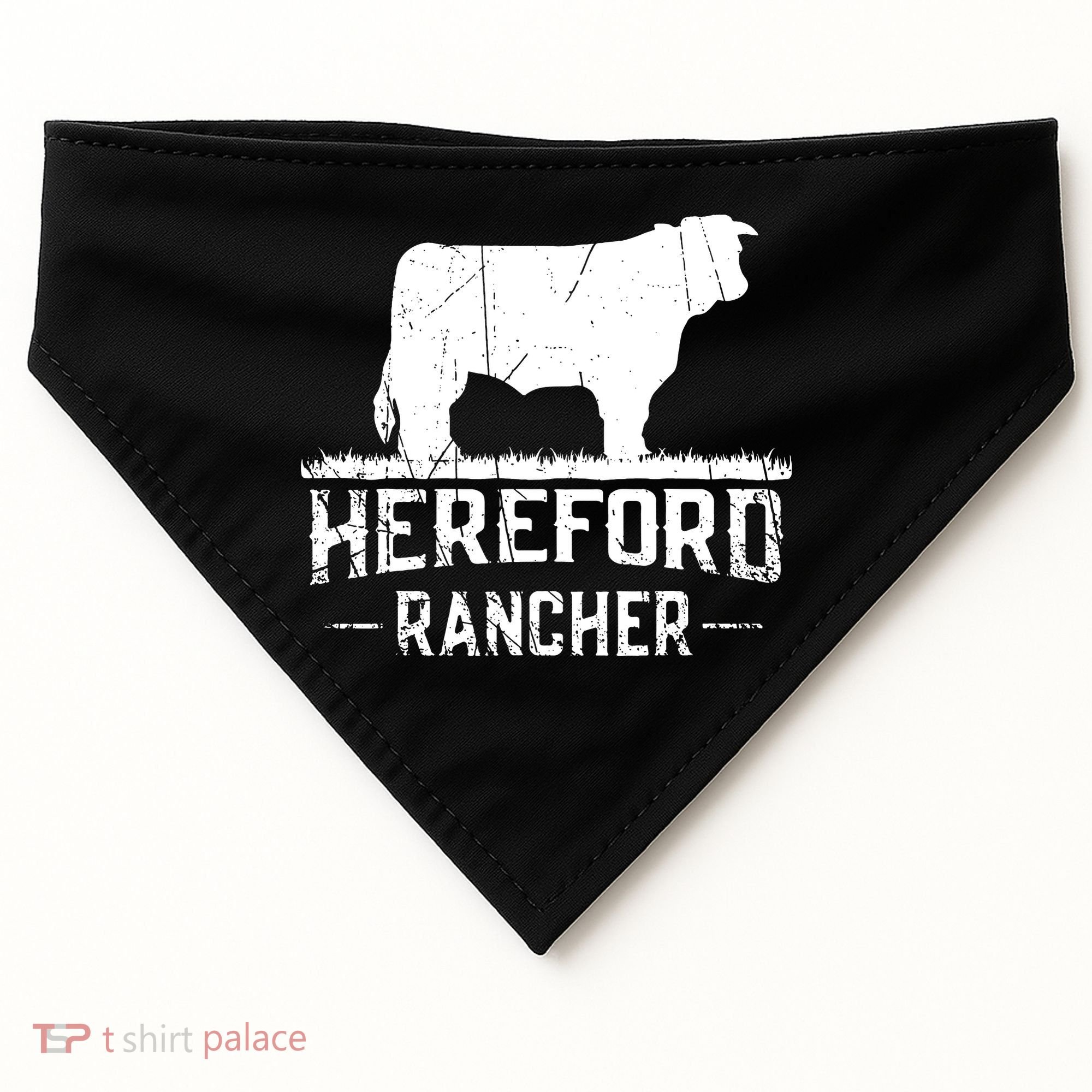 Hereford Rancher Hereford Cow For Cattle Farmer USA-Made Doggie Bandana