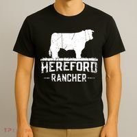Hereford Rancher Hereford Cow For Cattle Farmer T-Shirt thumb 3