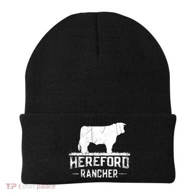 Hereford Rancher Hereford Cow For Cattle Farmer Beanie