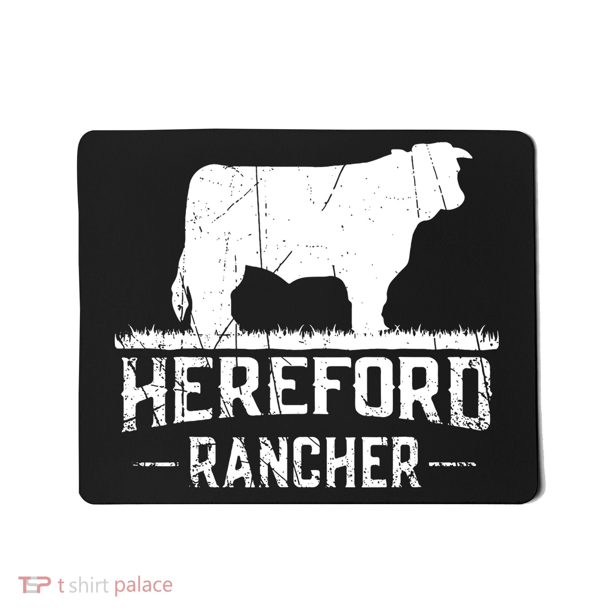 Hereford Rancher Hereford Cow For Cattle Farmer Mousepad