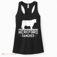 Hereford Rancher Hereford Cow For Cattle Farmer Women's Tank Top thumb 0