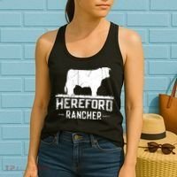 Hereford Rancher Hereford Cow For Cattle Farmer Women's Tank Top thumb 2