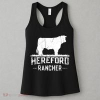 Hereford Rancher Hereford Cow For Cattle Farmer Women's Tank Top thumb 3