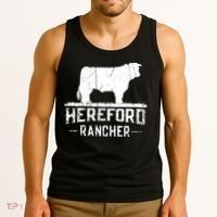 Hereford Rancher Hereford Cow For Cattle Farmer Tank Top thumb 3