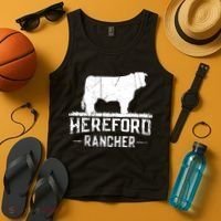 Hereford Rancher Hereford Cow For Cattle Farmer Tank Top thumb 4