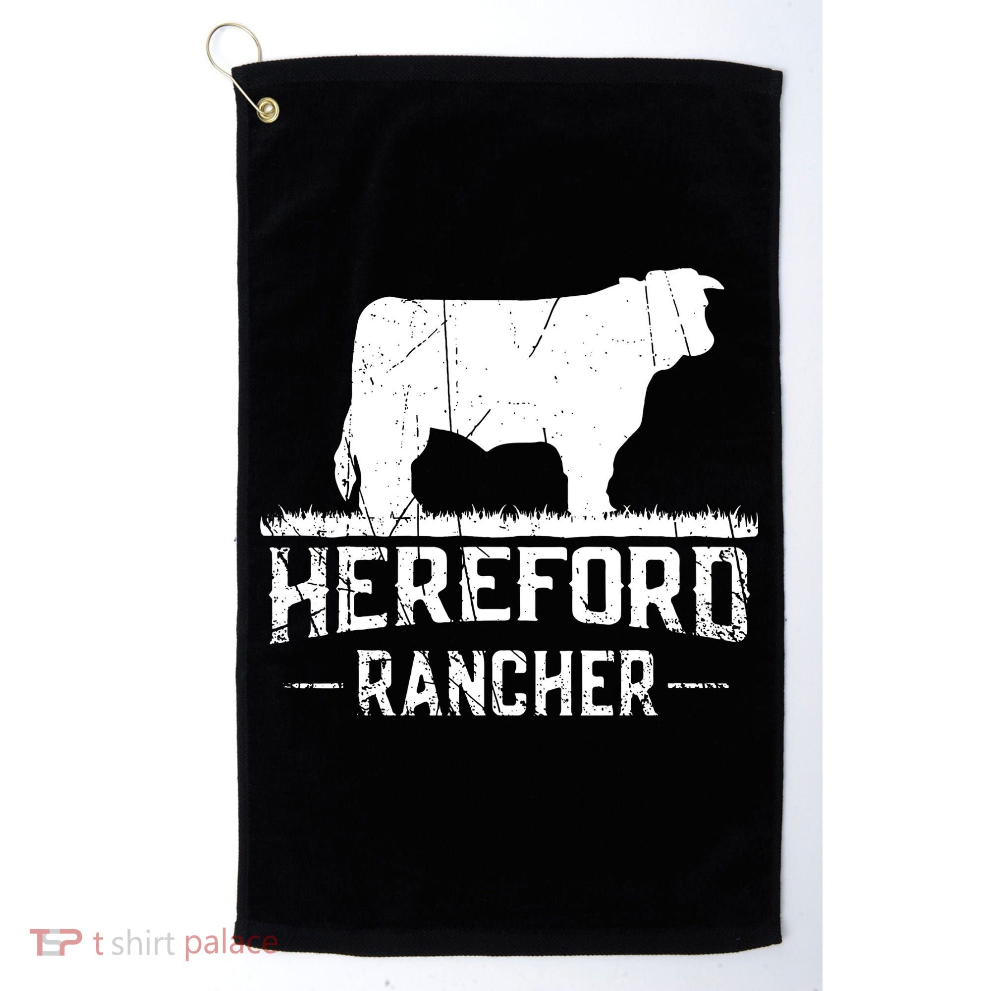 Hereford Rancher Hereford Cow For Cattle Farmer Golf Towel
