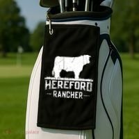 Hereford Rancher Hereford Cow For Cattle Farmer Golf Towel thumb 2
