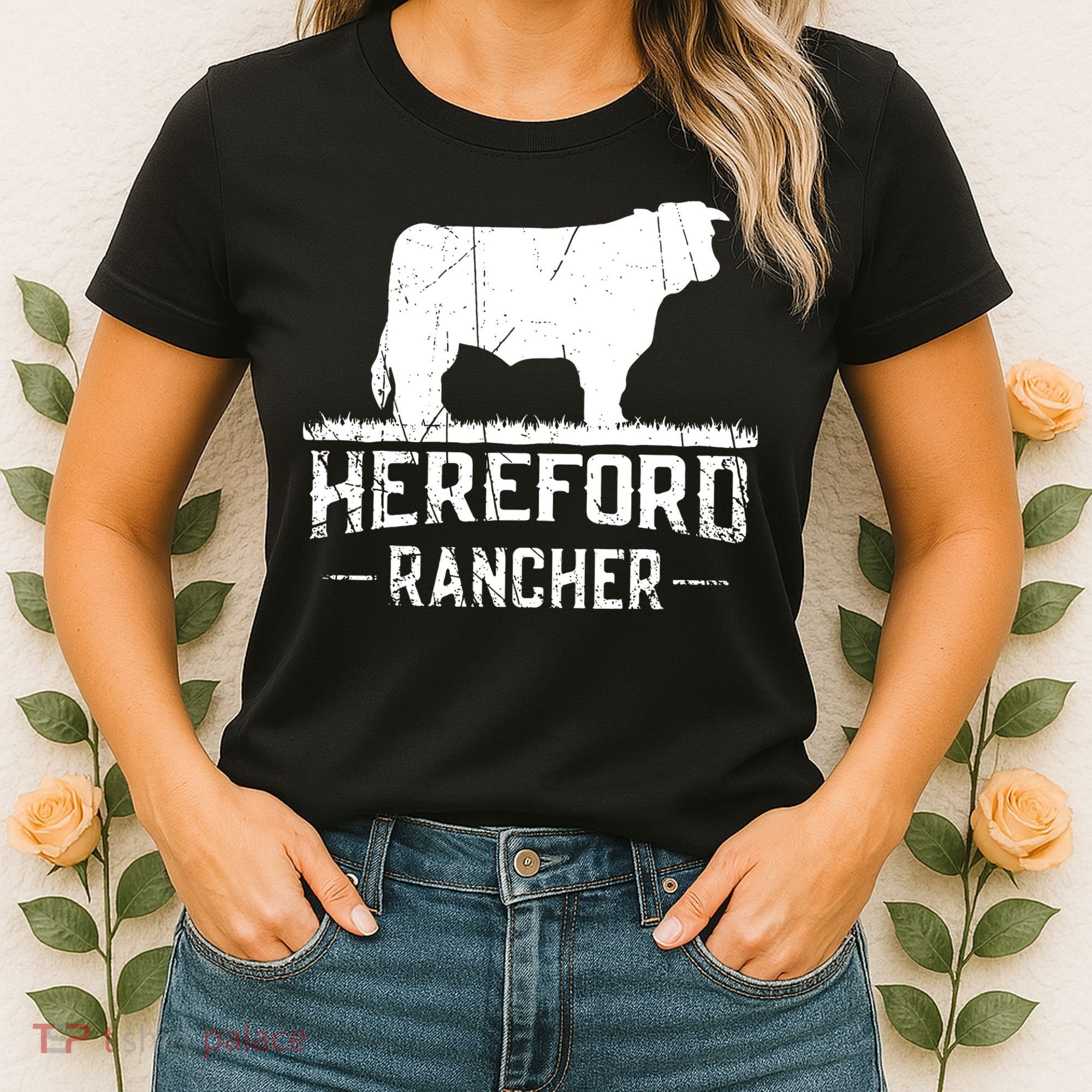 Hereford Rancher Hereford Cow For Cattle Farmer Women's T-Shirt