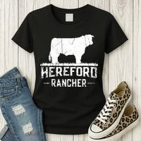 Hereford Rancher Hereford Cow For Cattle Farmer Women's T-Shirt thumb 3