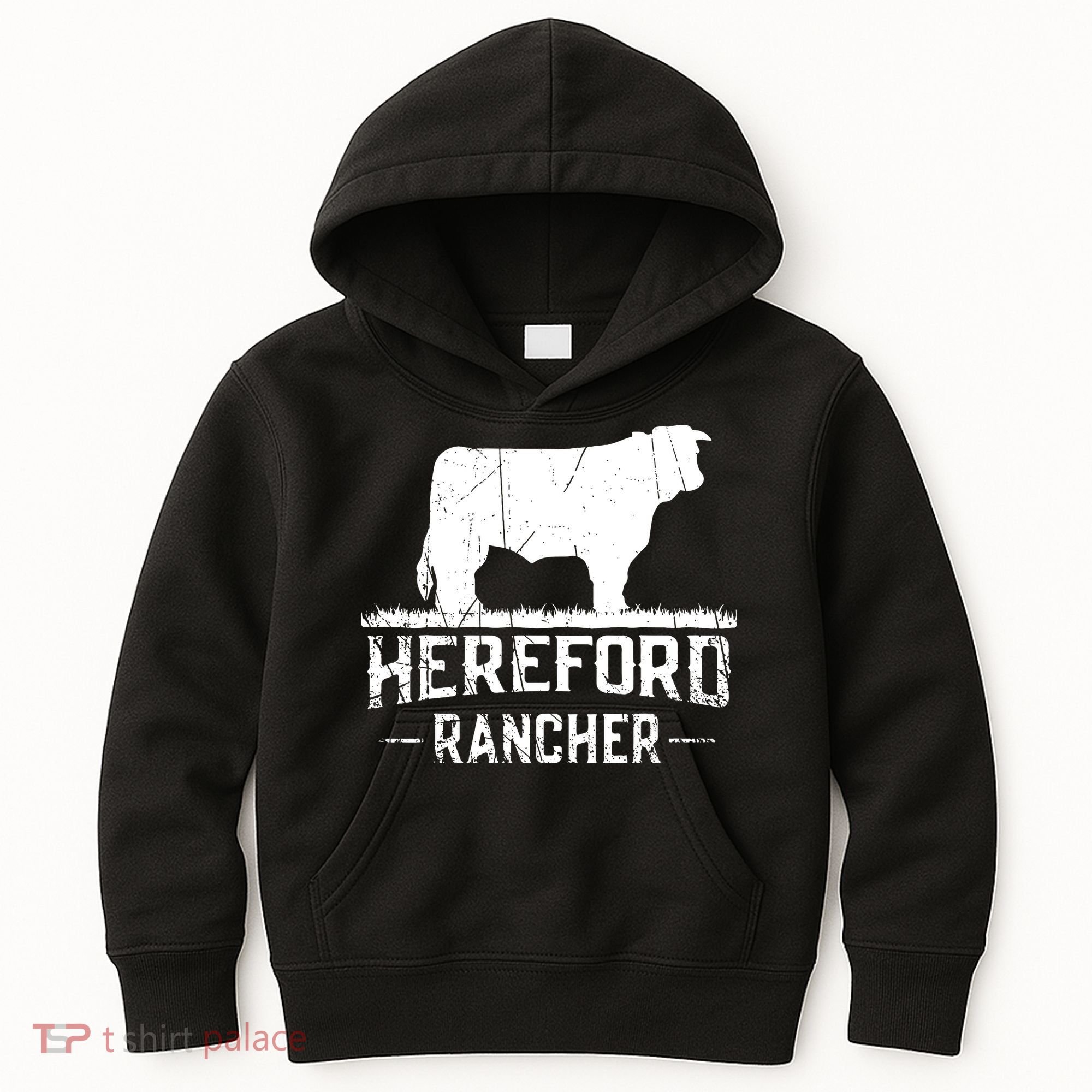 Hereford Rancher Hereford Cow For Cattle Farmer Kids Hoodie