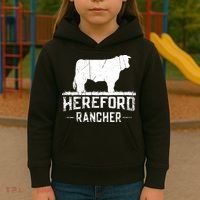 Hereford Rancher Hereford Cow For Cattle Farmer Kids Hoodie thumb 3