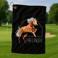Haflinger Rider Horse Pony Riding Golf Towel thumb 1