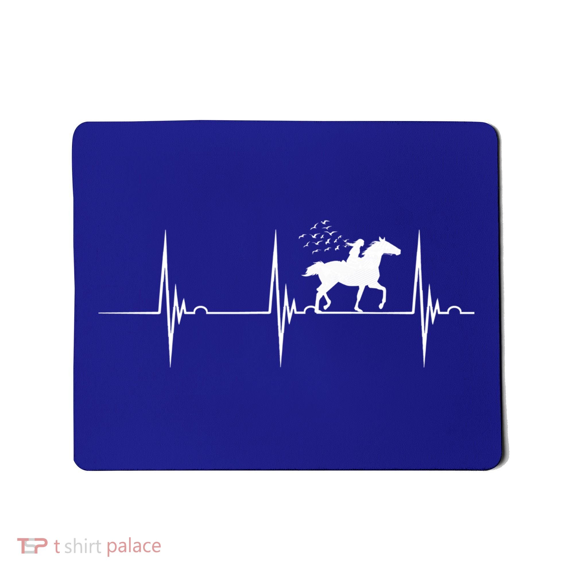 Horse Racing Heartbeat Ekg Pulse Equestrian Horseback Riding Gift Mousepad