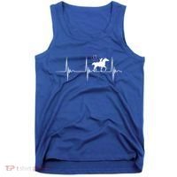 Horse Racing Heartbeat Ekg Pulse Equestrian Horseback Riding Gift Tank Top thumb 0