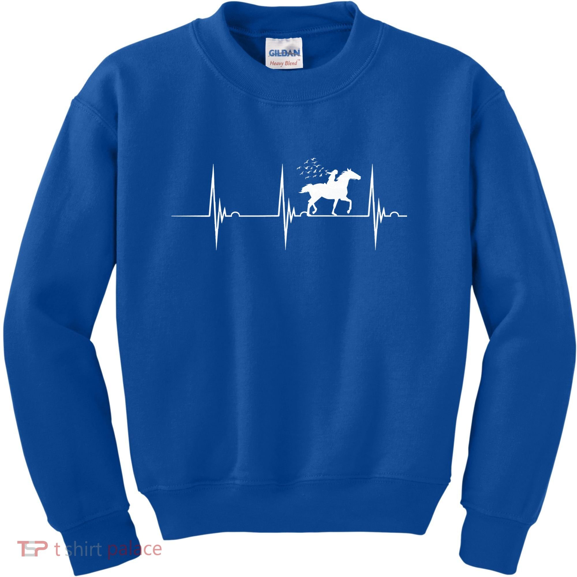 Horse Racing Heartbeat Ekg Pulse Equestrian Horseback Riding Gift Kids Sweatshirt