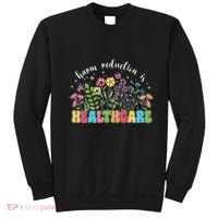 Harm Reduction Is Healthcare Overdose Awareness Day Groovy Sweatshirt thumb 0