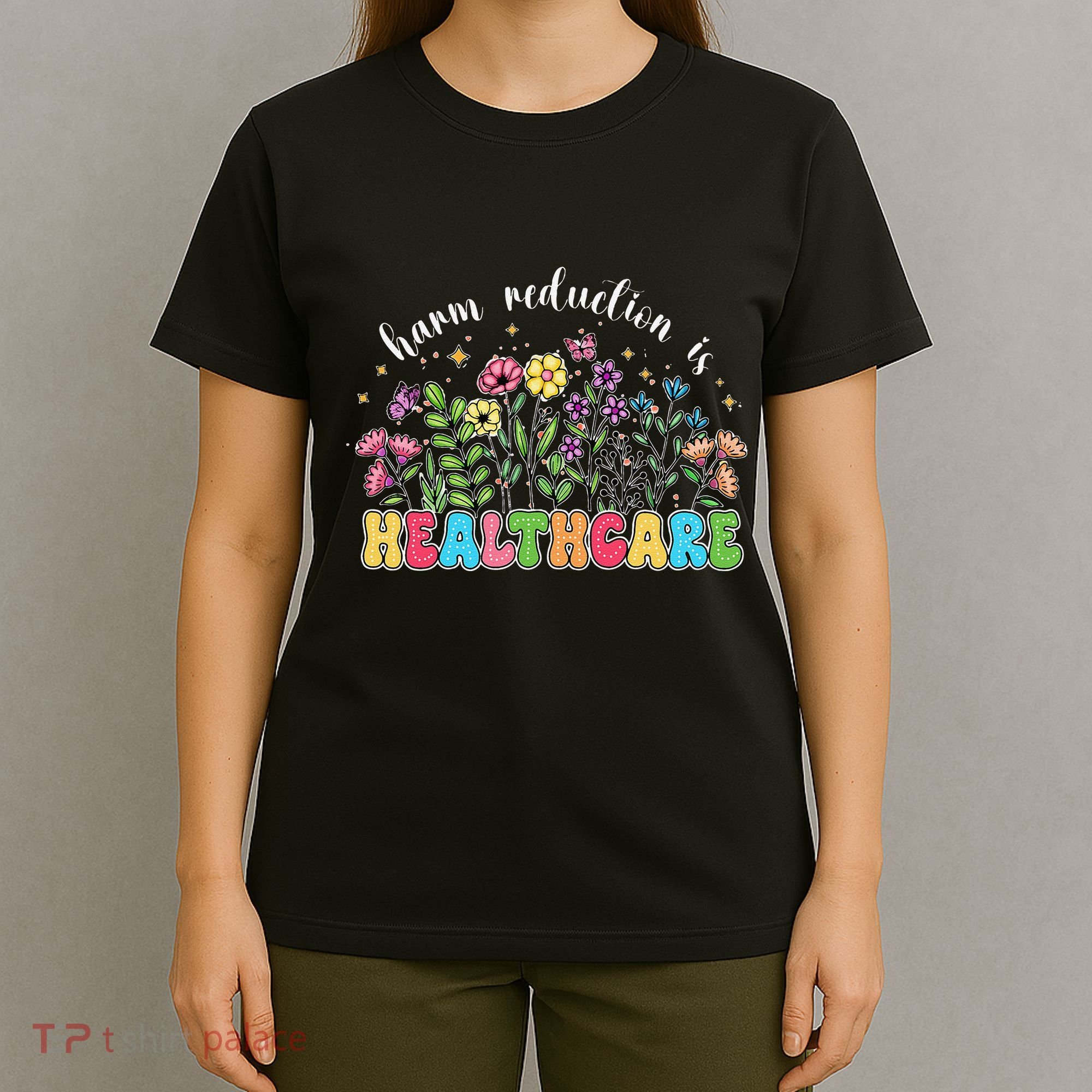 Harm Reduction Is Healthcare Overdose Awareness Day Groovy T-Shirt