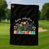 Harm Reduction Is Healthcare Overdose Awareness Day Groovy Golf Towel thumb 1