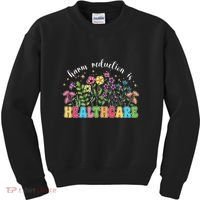 Harm Reduction Is Healthcare Overdose Awareness Day Groovy Kids Sweatshirt thumb 0