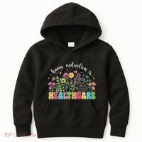 Harm Reduction Is Healthcare Overdose Awareness Day Groovy Kids Hoodie thumb 0