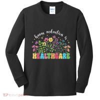 Harm Reduction Is Healthcare Overdose Awareness Day Groovy Kids Long Sleeve Shirt thumb 0