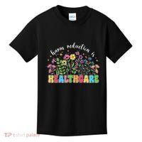 Harm Reduction Is Healthcare Overdose Awareness Day Groovy Kids T-Shirt thumb 0