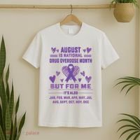 Heart Ribbon June Is National Drug Overdose Awareness T-Shirt thumb 2
