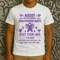 Heart Ribbon June Is National Drug Overdose Awareness T-Shirt thumb 3