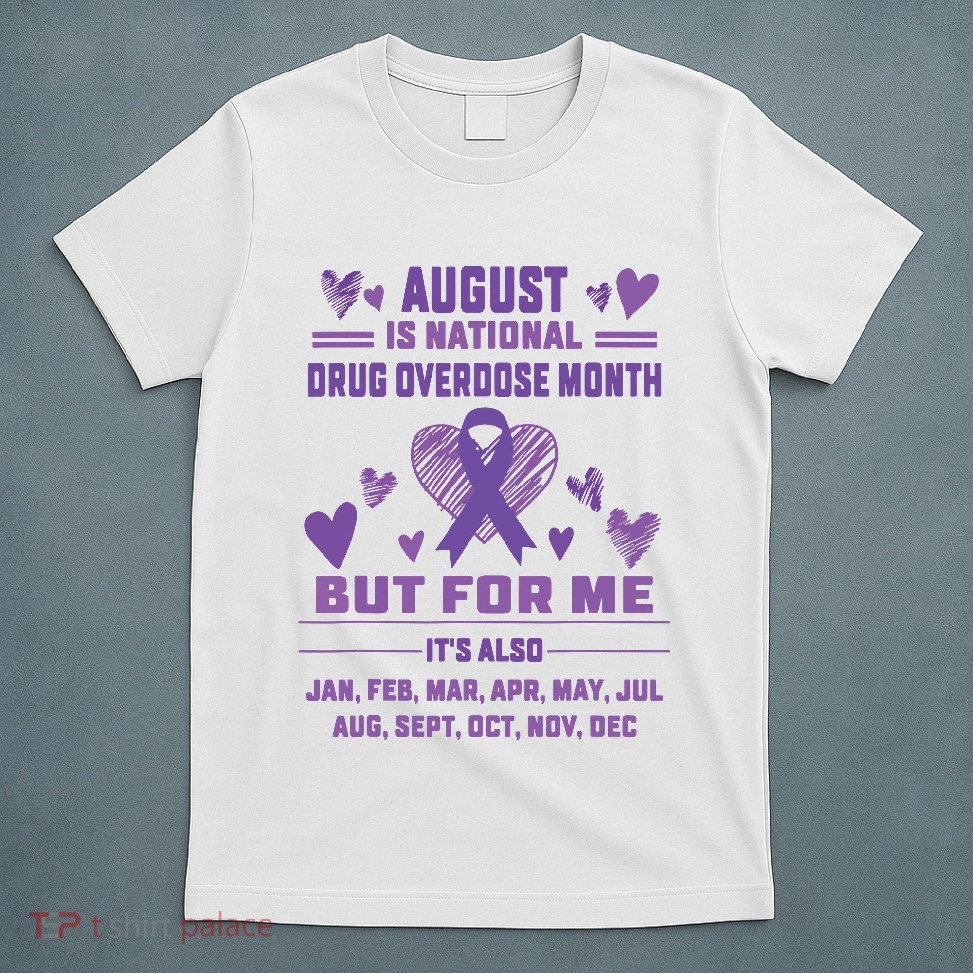 Heart Ribbon June Is National Drug Overdose Awareness T-Shirt