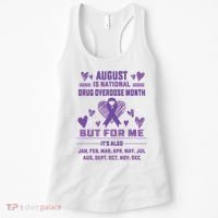Heart Ribbon June Is National Drug Overdose Awareness Women's Tank Top thumb 0