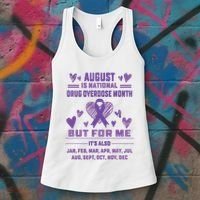 Heart Ribbon June Is National Drug Overdose Awareness Women's Tank Top thumb 3