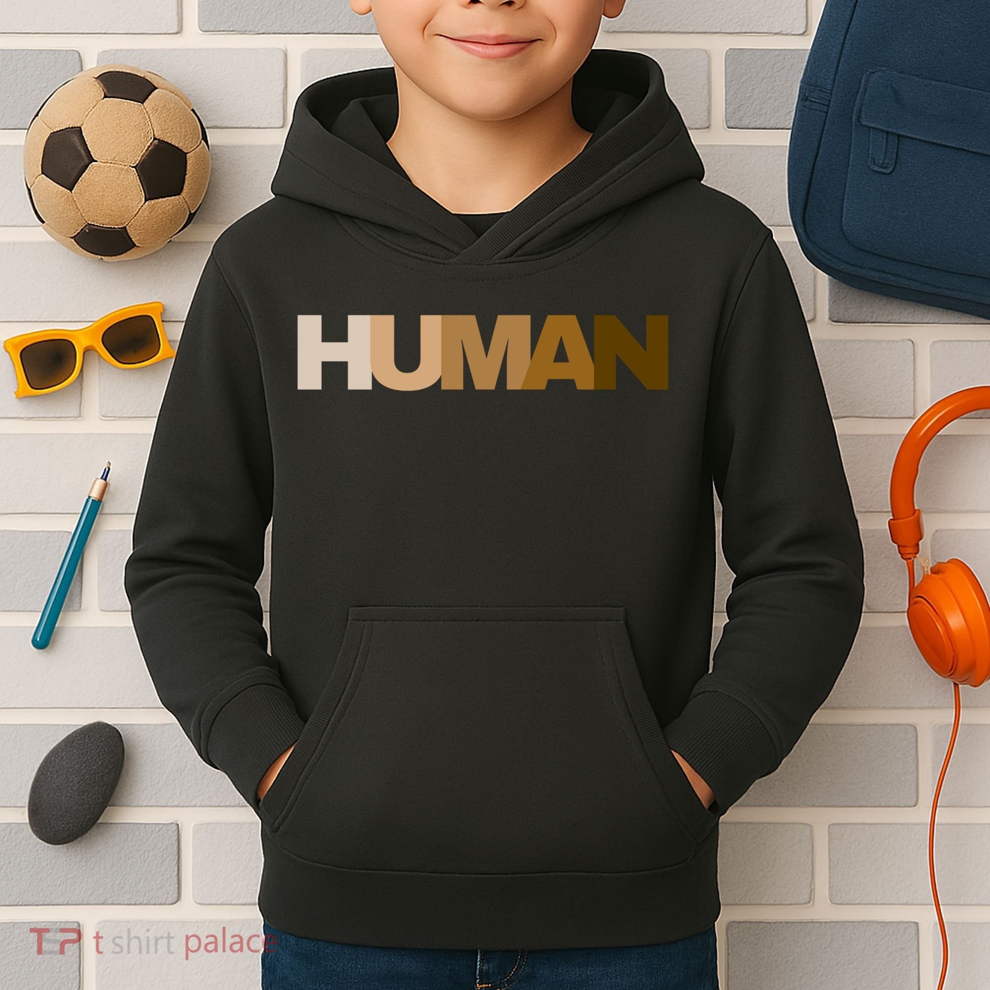 Human Rights Kindness Peace Equality Inclusion Melanin Love Gift Kids Hoodie