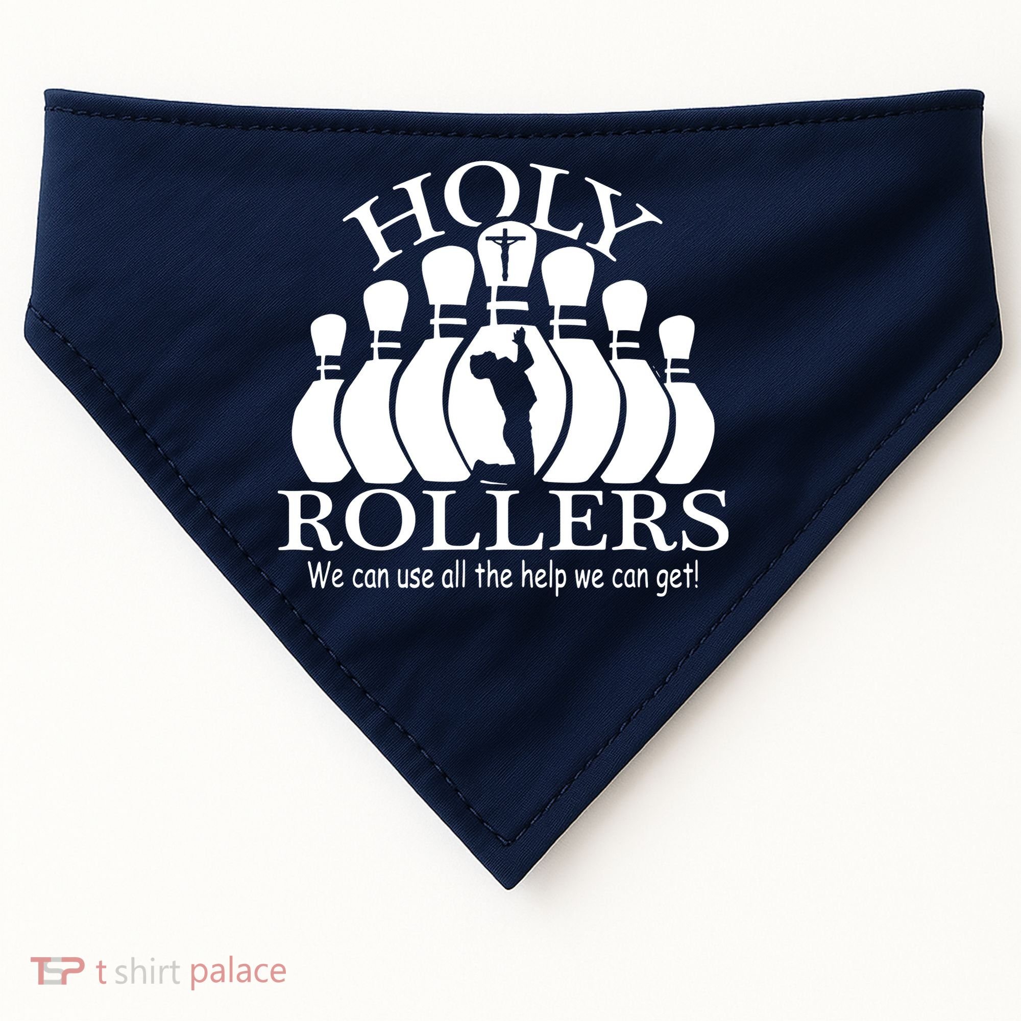 Holy Rollers Matching Bowling Team USA-Made Doggie Bandana