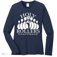 Holy Rollers Matching Bowling Team Women's Long Sleeve Shirt thumb 0