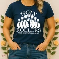 Holy Rollers Matching Bowling Team Women's T-Shirt thumb 2