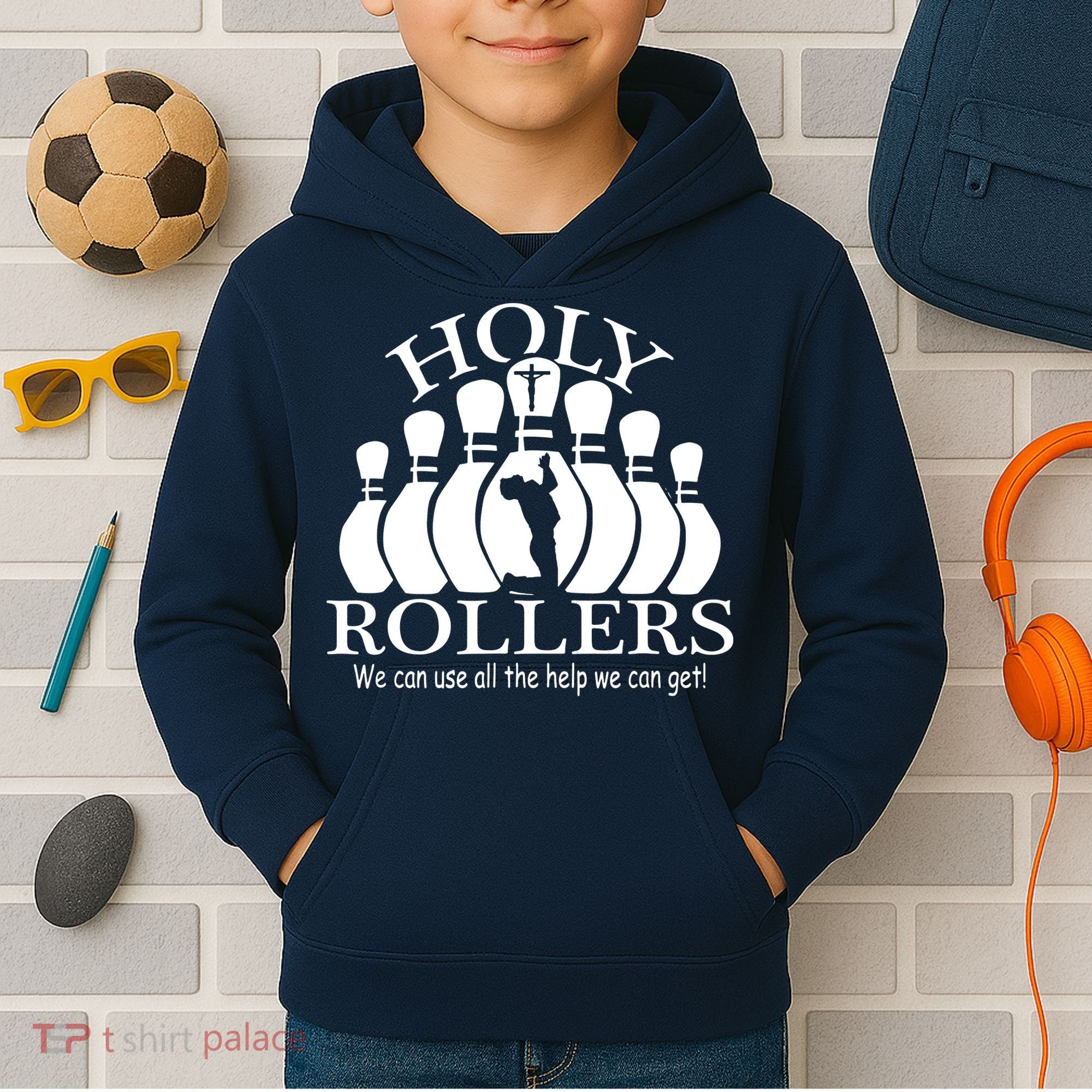 Holy Rollers Matching Bowling Team Kids Hoodie