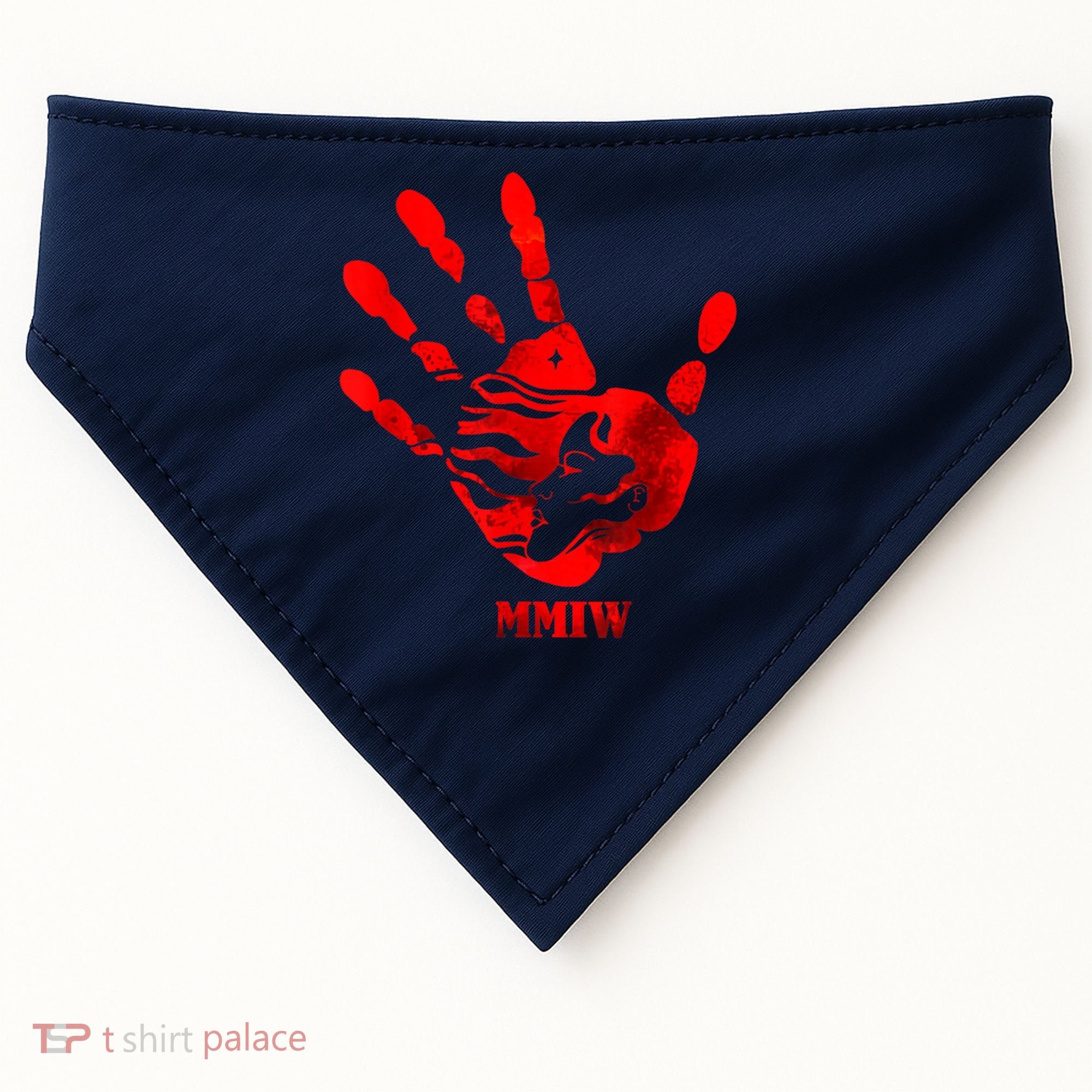 Hand Red MMIW USA-Made Doggie Bandana