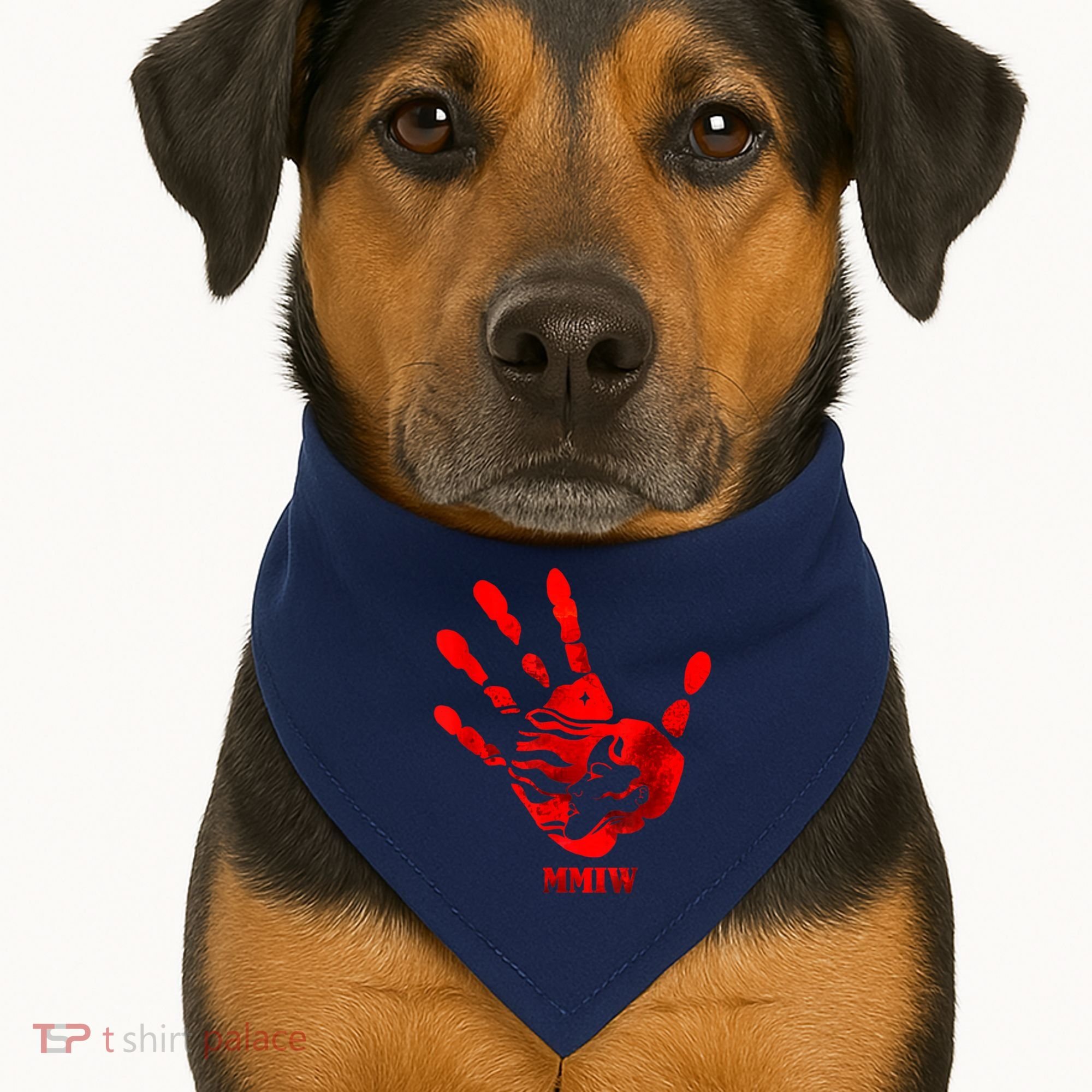 Hand Red MMIW USA-Made Doggie Bandana