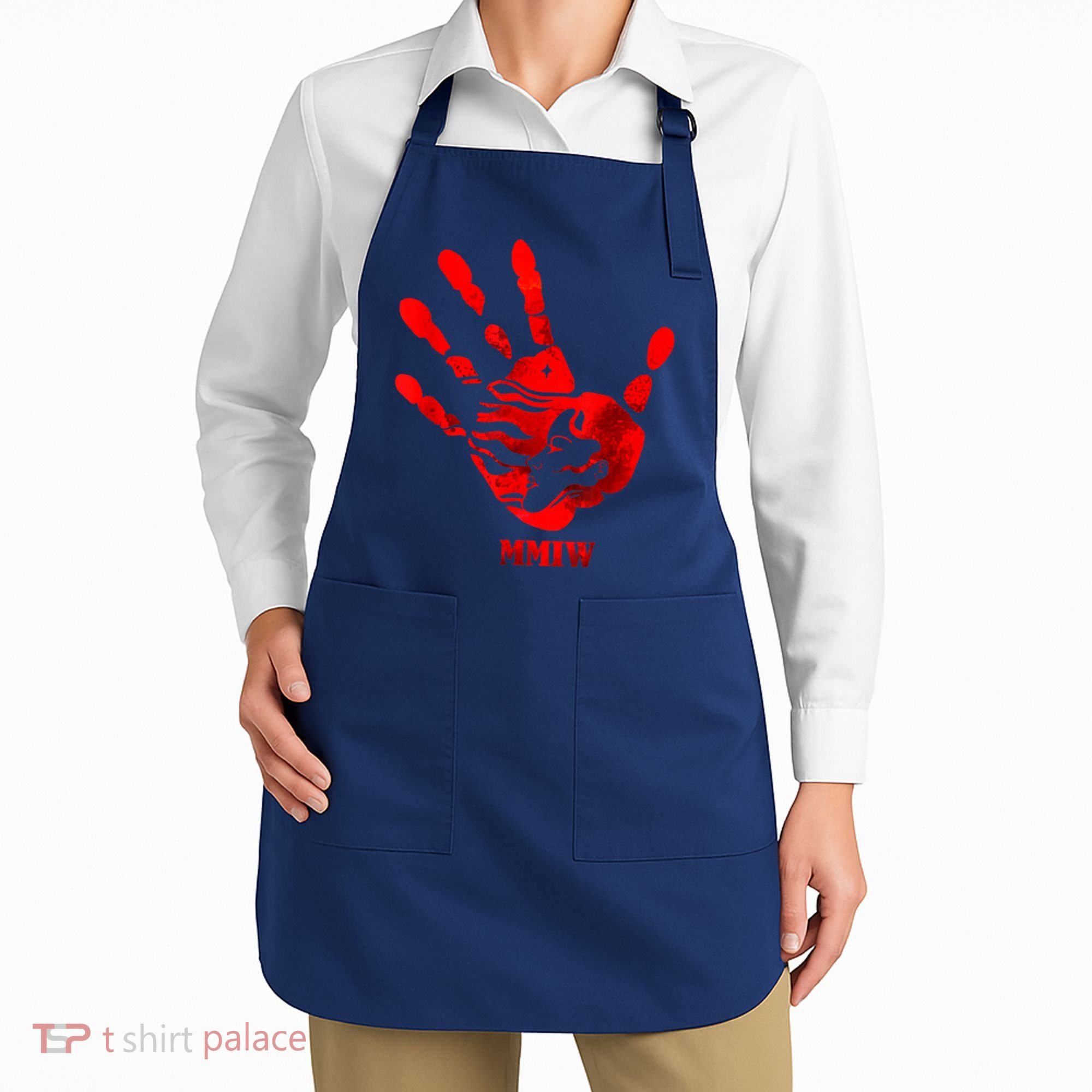 Hand Red MMIW Apron