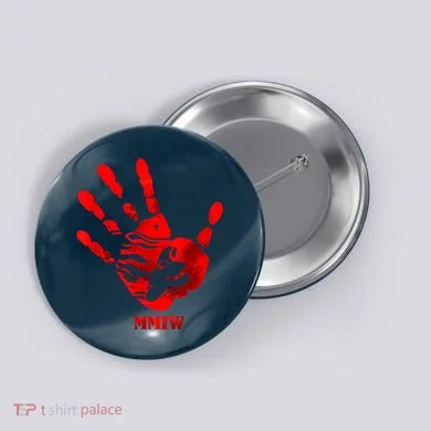 Hand Red MMIW Button