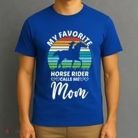 Horseback Riding Mum My Favorite Horse Rider Calls Me Mom Gift T-Shirt thumb 3